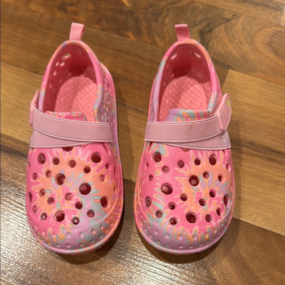 Toddler western chief size‎ 10 waterproof shoes pink tie dye slip on Velcro